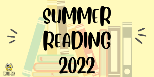 yellow background with books that reads summer reading 2022 in black text