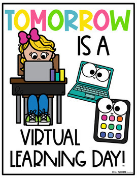 this image says tomorrow is a virtual learning day