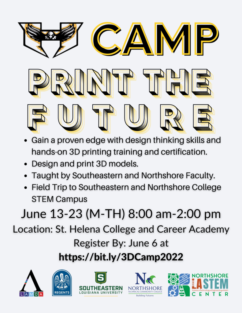 this is shows the SHCCA logo with the words camp print the future