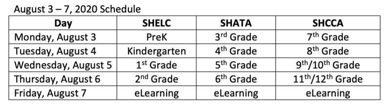 Week 1 Schedule